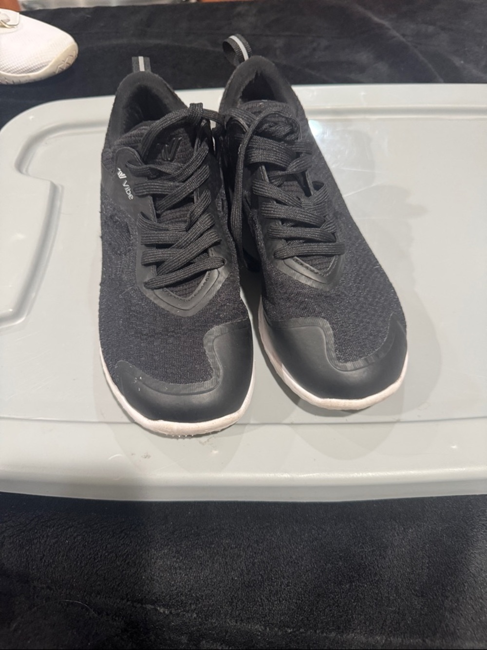 Varsity Black Athletic Knit Sneakers with White Soles